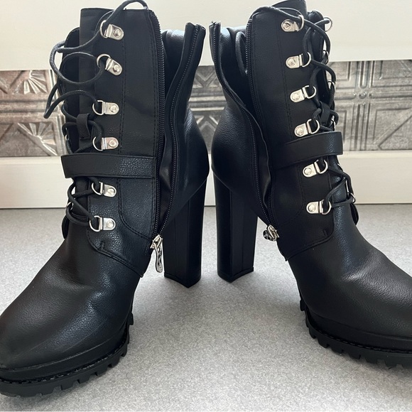 Halloween Sky High Combat Boots with Buckle Detail - Picture 2 of 5